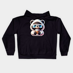 Coffee lovers be like a cute bear holding a coffee Kids Hoodie